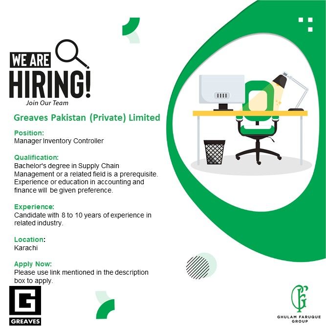 Greaves Pakistan Pvt Ltd Jobs Manager Inventory Controller 1