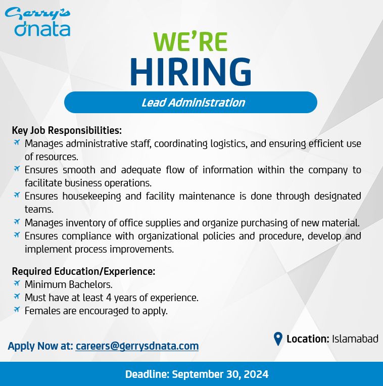 Gerry's dnata Jobs Lead Administration 1