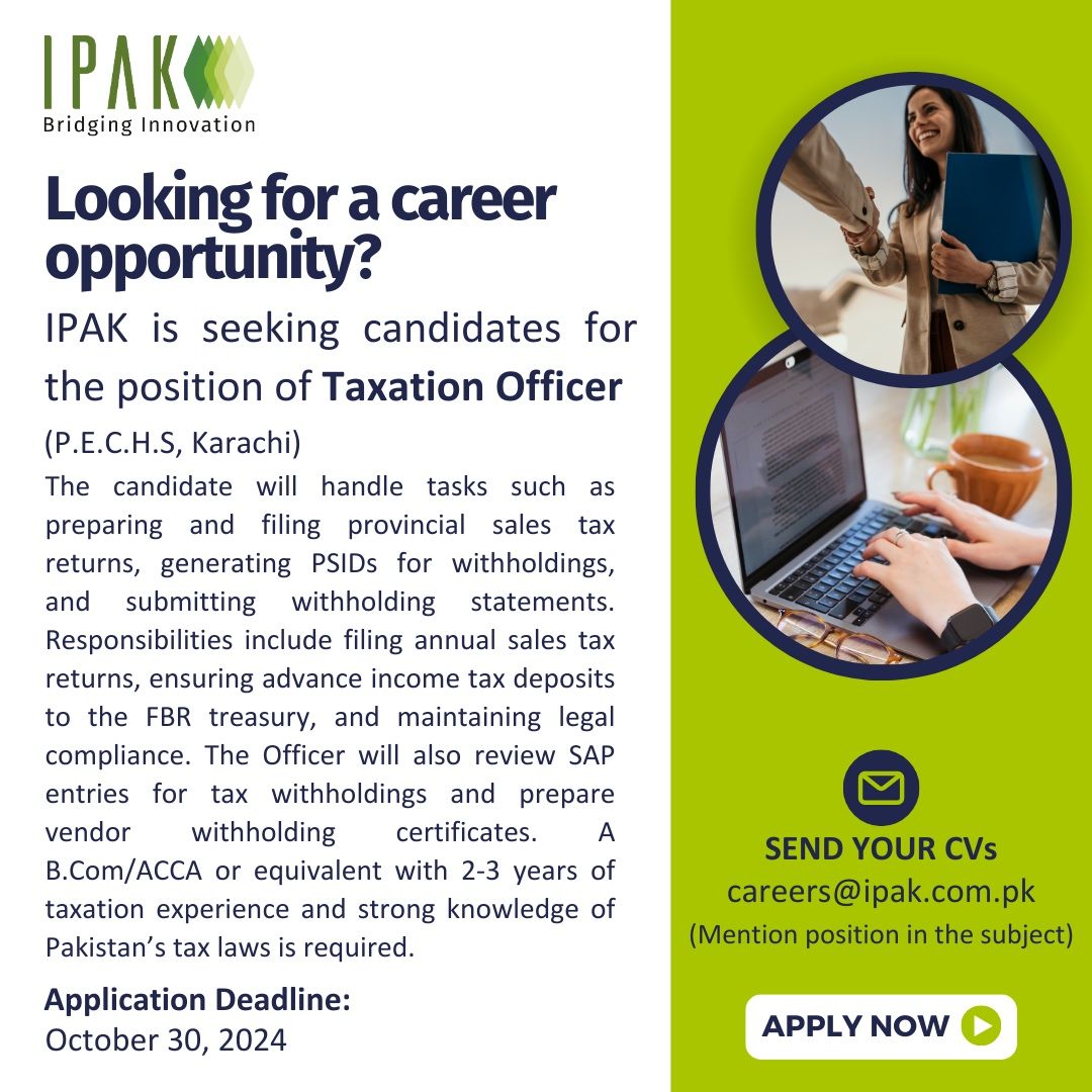 International Packaging Films Pvt Ltd IPAK Jobs Taxation Officer 1