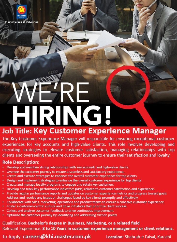 Master Group Of Companies Jobs Key Customer Experience Manager 1