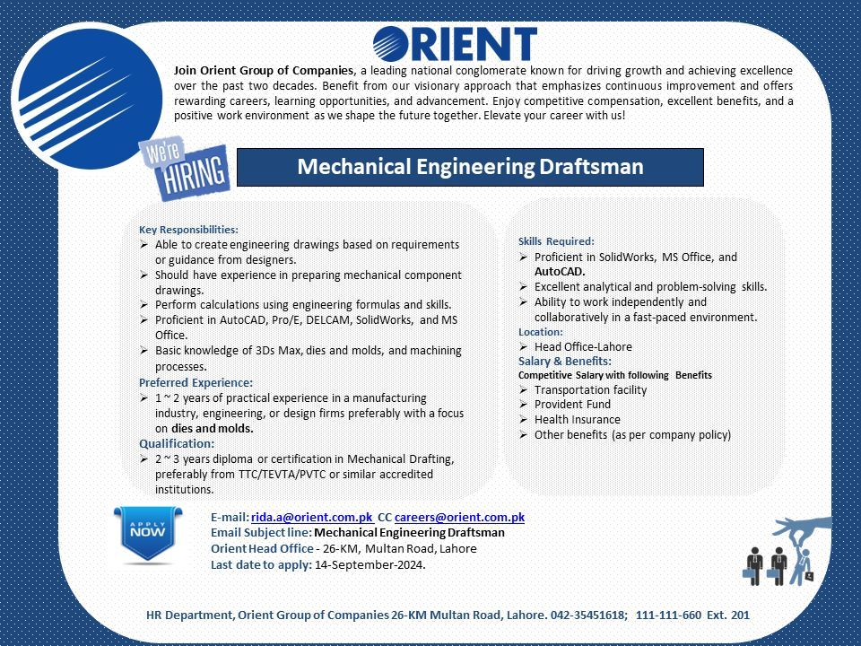 Orient Electronics Pvt Ltd Jobs Mechanical Engineering Draftsman 1