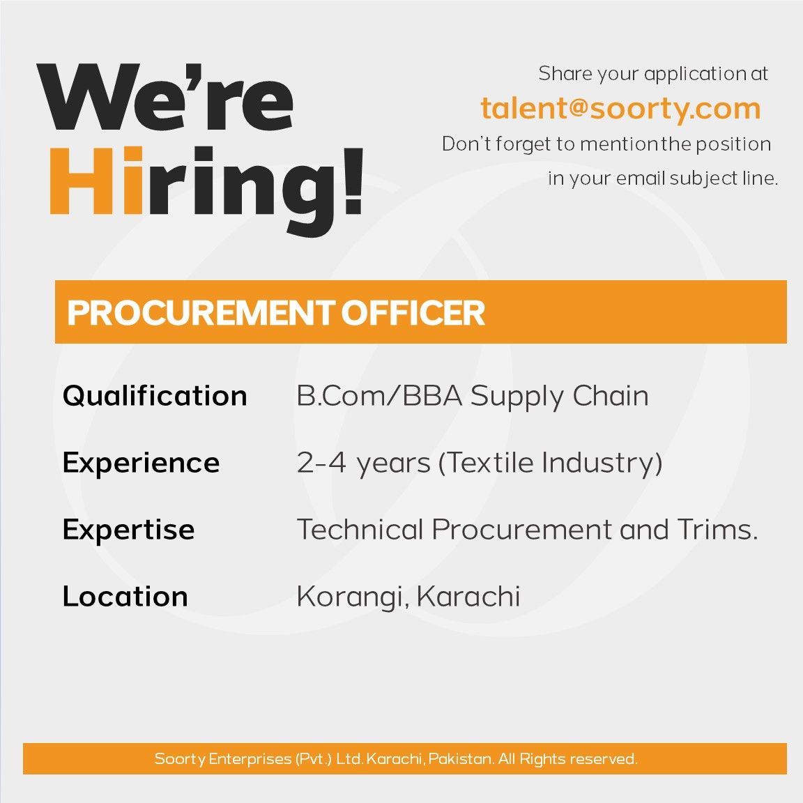 Soorty Enterprises Jobs Procurement Officer 1