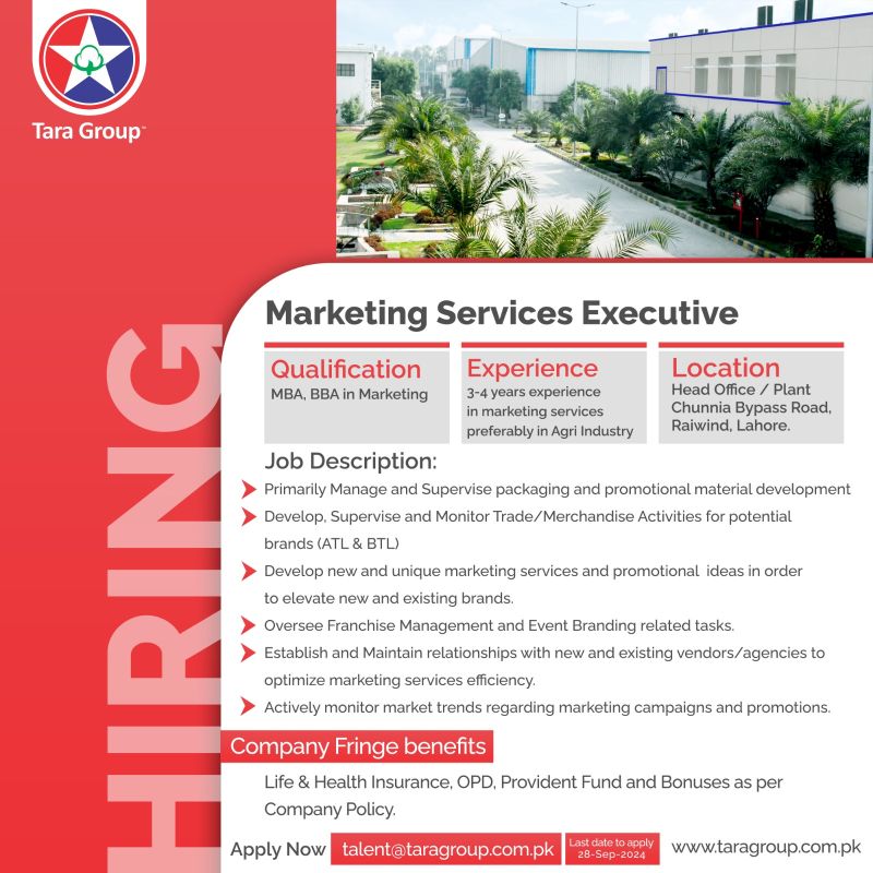 Tara Group Jobs Marketing Services Executive 1