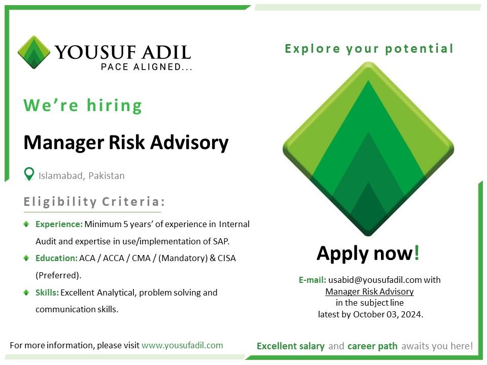 Yousuf Adil Consultancy Jobs Manager Risk Advisory 1