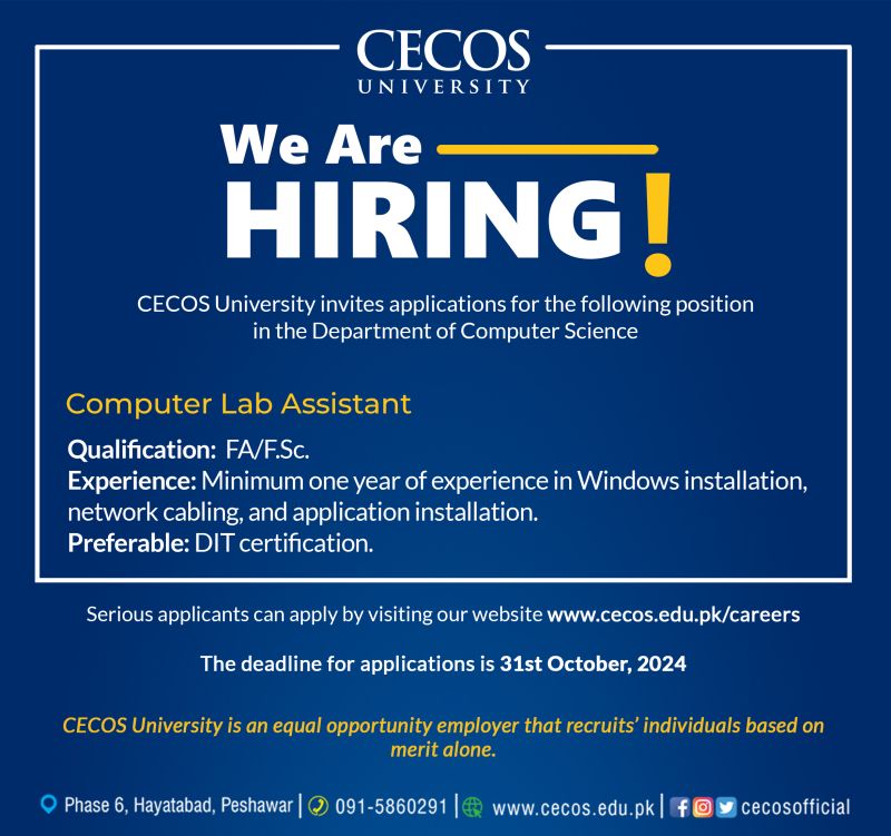 CECOS University Jobs October 2024 1