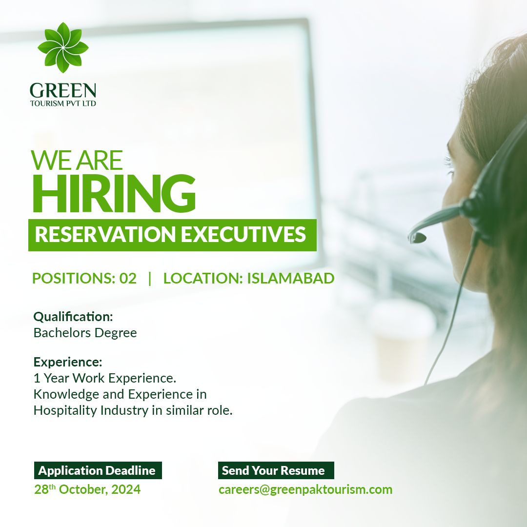 Green Tourism Pvt Ltd Jobs Reservation Executives 1