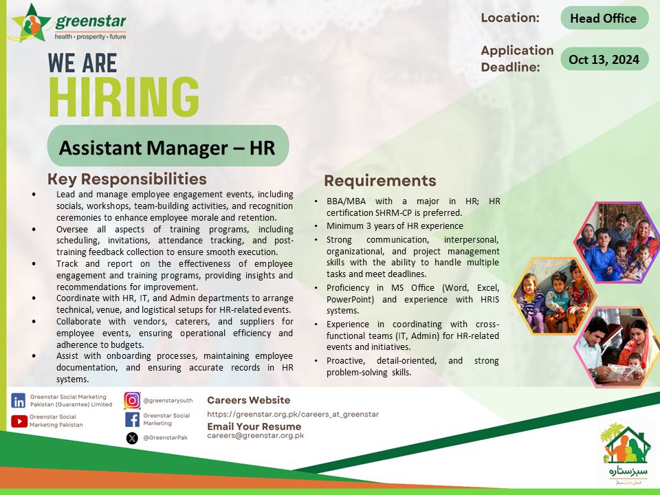 Greenstar Social Marketing (Guarantee) Limited Jobs Assistant Manager HR 1