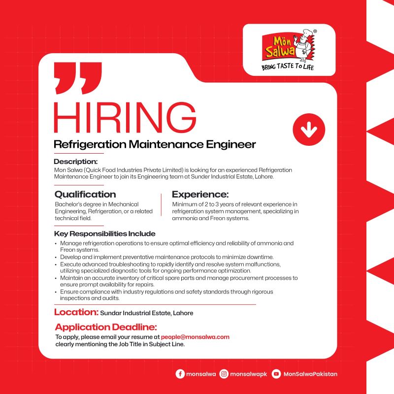 Mon Salwa Jobs Refrigeration Maintenance Engineer 1