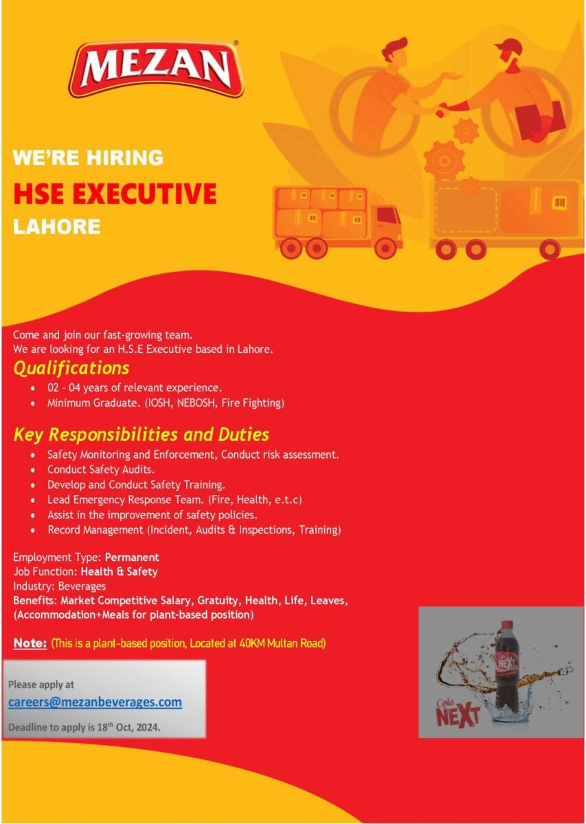 Mezan Beverages Jobs HSE Executive 1