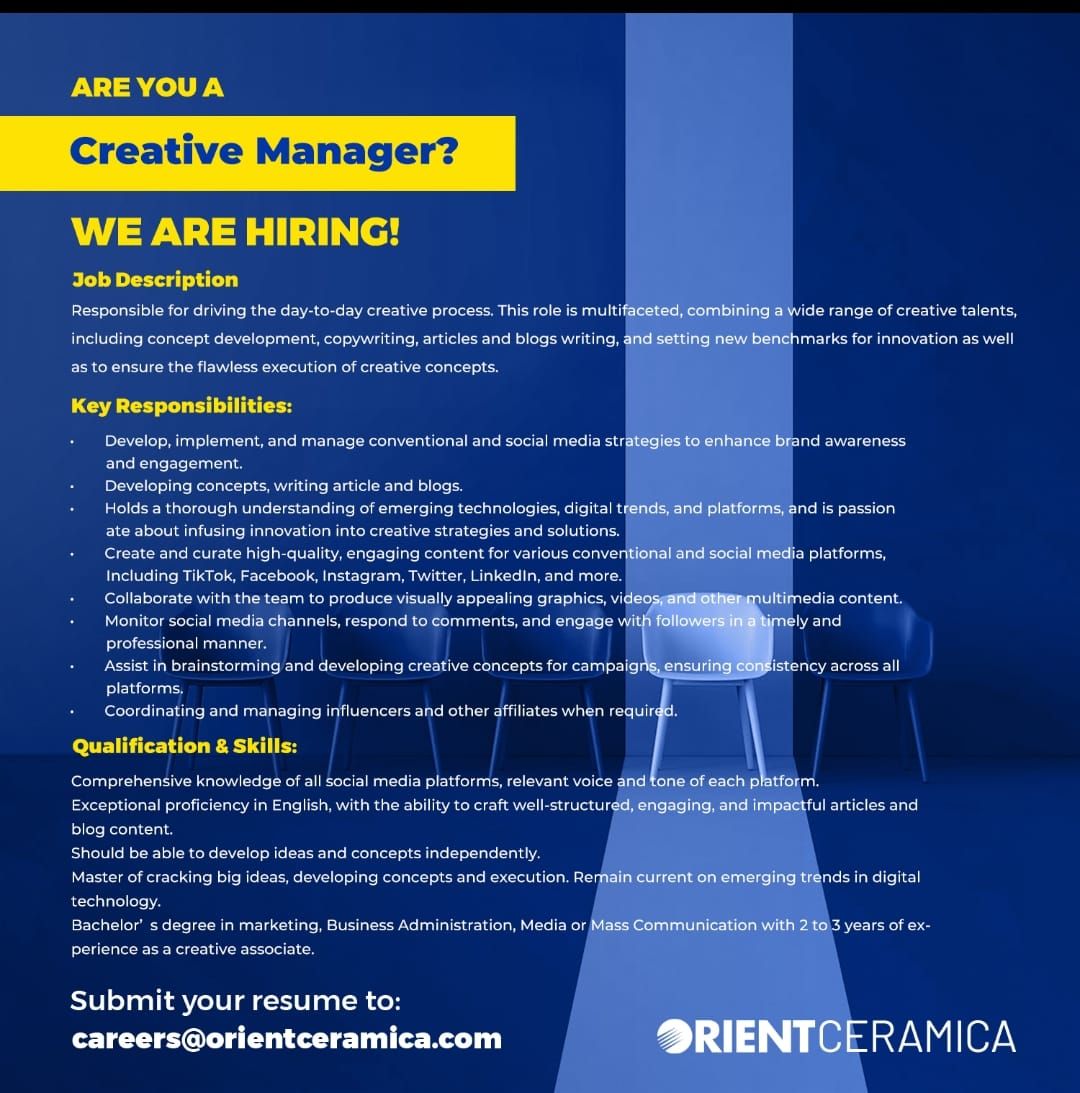Orient Group Of Companies Jobs Creative Manager 1