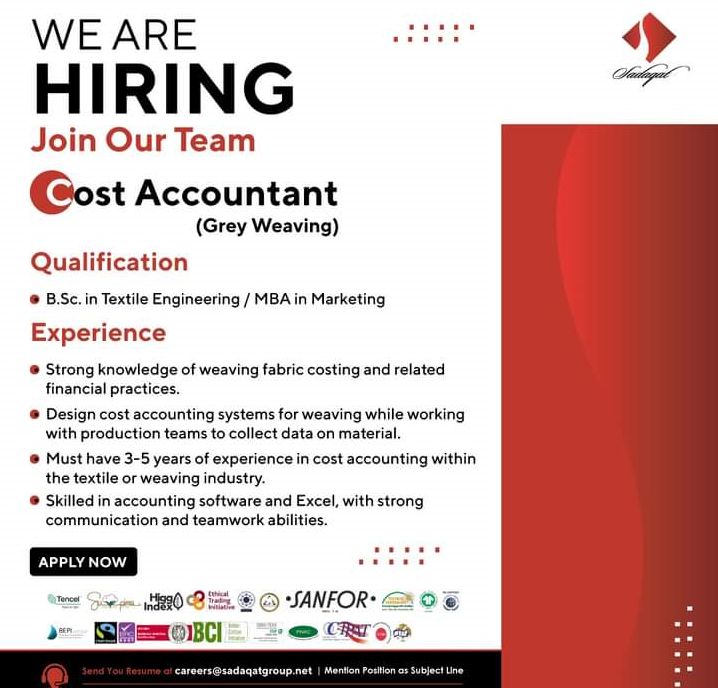 Sadaqat Limited Jobs Cost Accountant 1