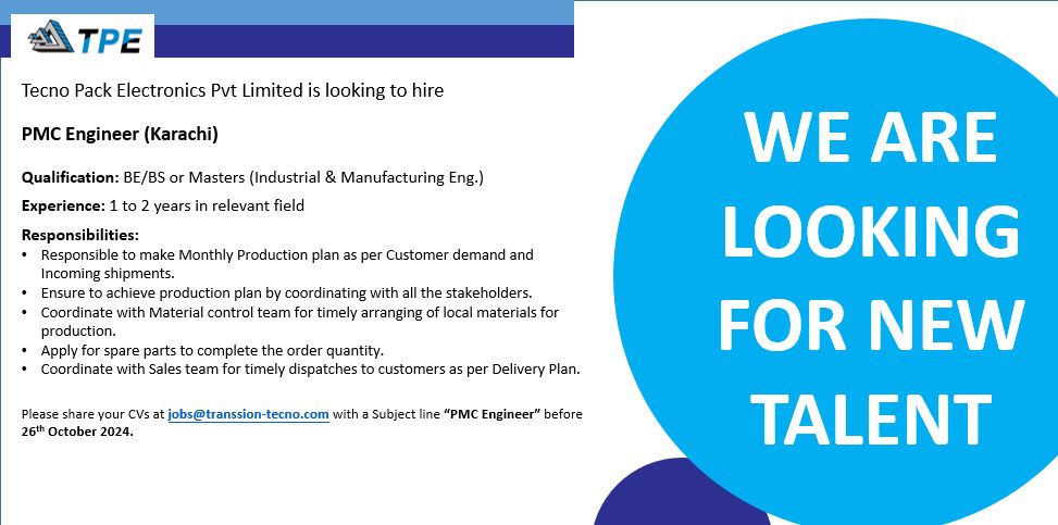 Tecno Pack Electronics Pvt Limited Jobs October 2024 2