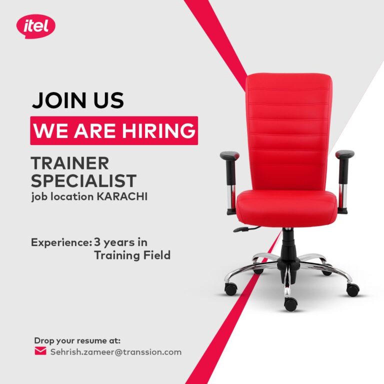 Itel Pakistan Jobs Trainer Specialist