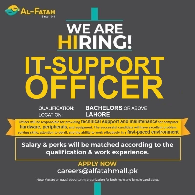 Alfatah Shopping Malls Jobs IT Support Officer 1