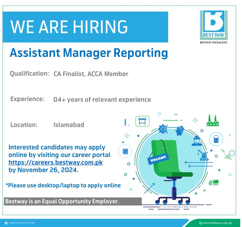 Bestway Cement Limited Jobs Assistant Manager Reporting 1