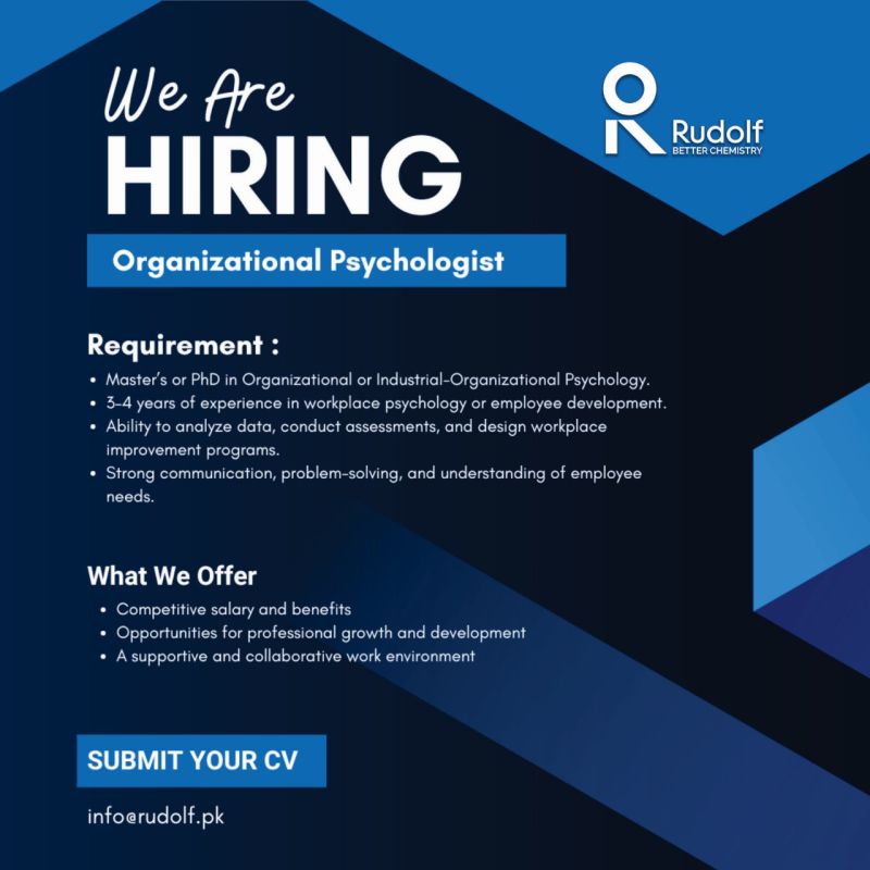 Rudolf Pakistan (Pvt.) Limited Jobs Organizational Psychologist 1