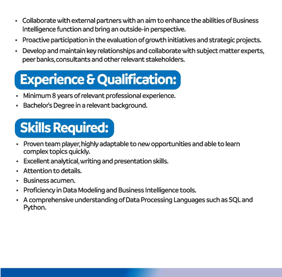 UBL Digital Jobs Head Business Intelligence & Financial Analytics 3