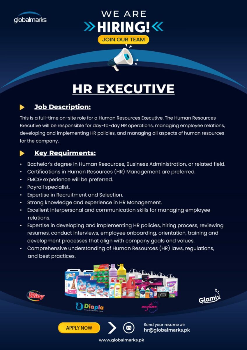 Global Marks Pvt Ltd Jobs HR Executive 1