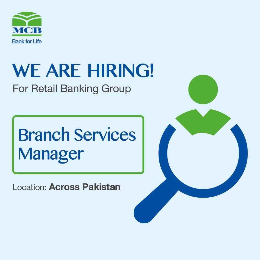 MCB Bank Jobs Branch Services Manager 1