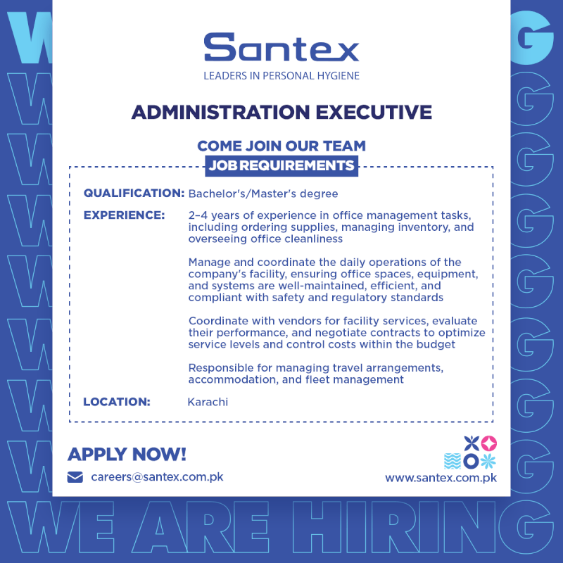 Santex Pvt Ltd Jobs Administration Executive 1