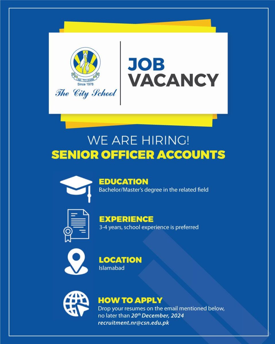 The City School Jobs December 2024 2