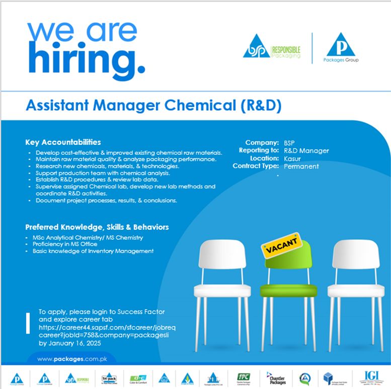 Bulleh Shah Packaing Pvt Ltd Jobs Assistant Manager Chemical 1