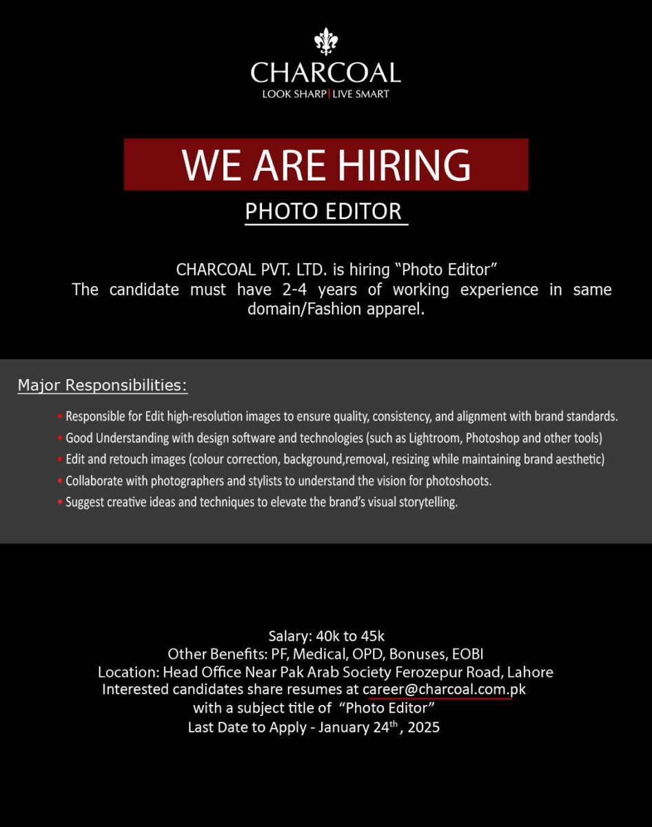 Charcoal Pvt Ltd Jobs Photo Editor 1