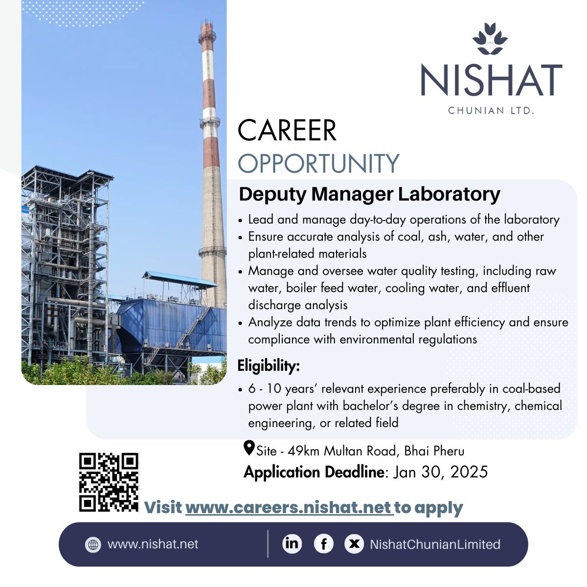 Nishat Chunian Limited Jobs Deputy Manager Laboratory 1