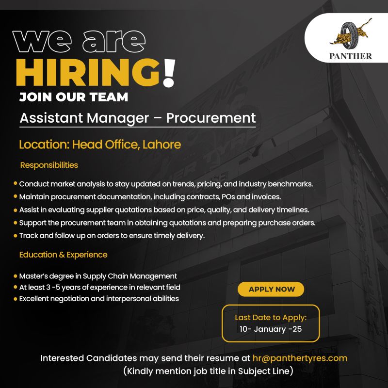 Panther Tyres Limited Jobs January 2025 1