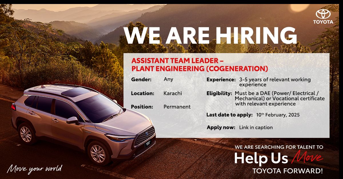 Toyota Pakistan Jobs Assistant Team Leader 1