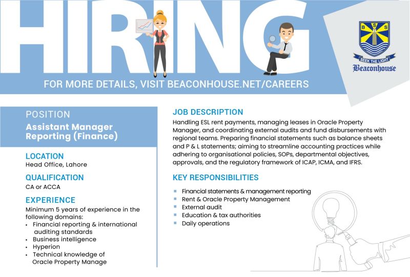 Beaconhouse Group Jobs Assistant Manager Reporting 1