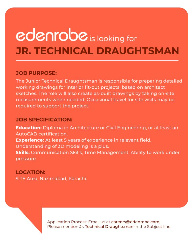 Edenrobe Jobs Jr Technical Draughtsman 1