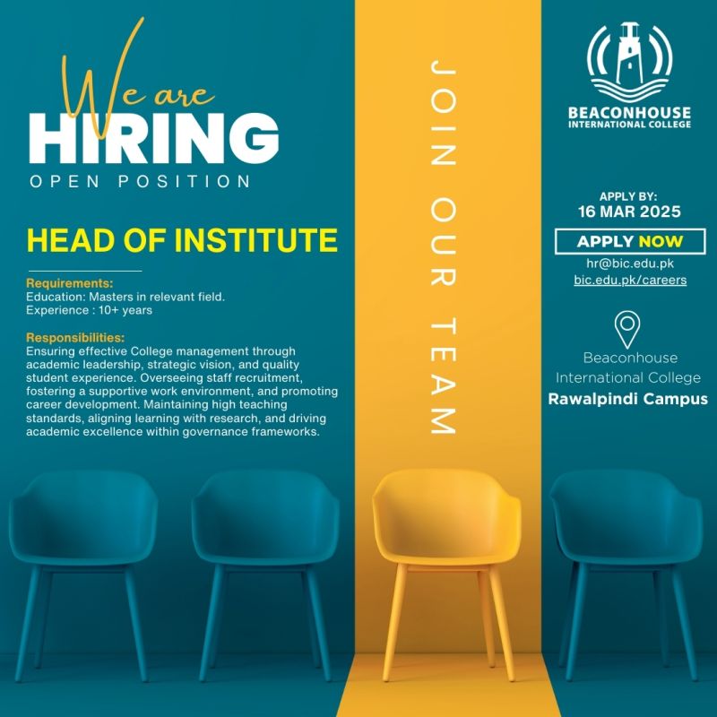 Beaconhouse International College BIC Jobs Head of Institute 1