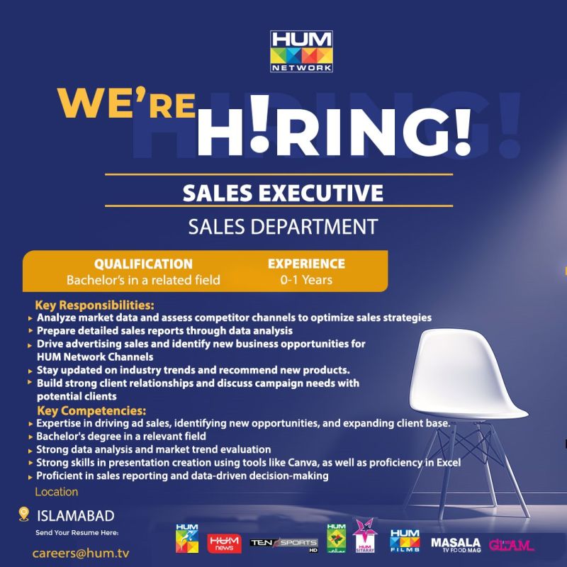 HUM TV Network Jobs Sales Executive 1