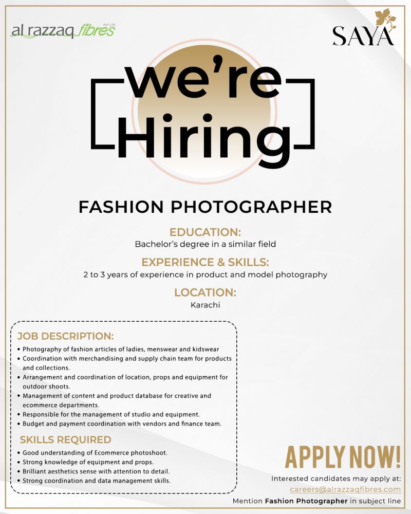 Al Razzaq Fibres Pvt Ltd Saya Jobs Sourcing & Packaging Manager 1