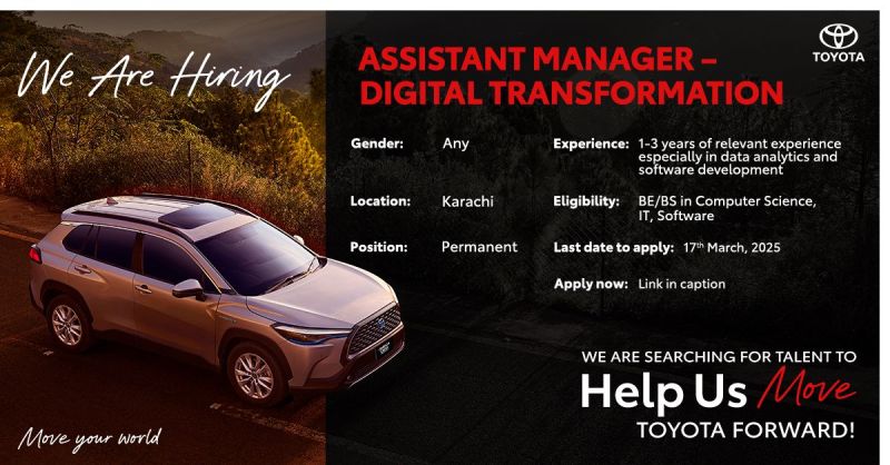 Indus Motor Company Ltd Jobs Assistant Manager Digital Transformation 1
