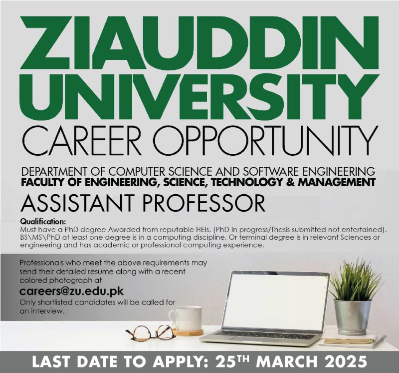 Ziauddin University Jobs March 2025 1