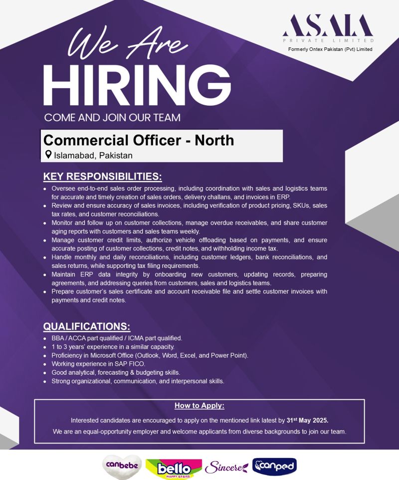 ASAIA Pvt Ltd Jobs Commercial Officer 1