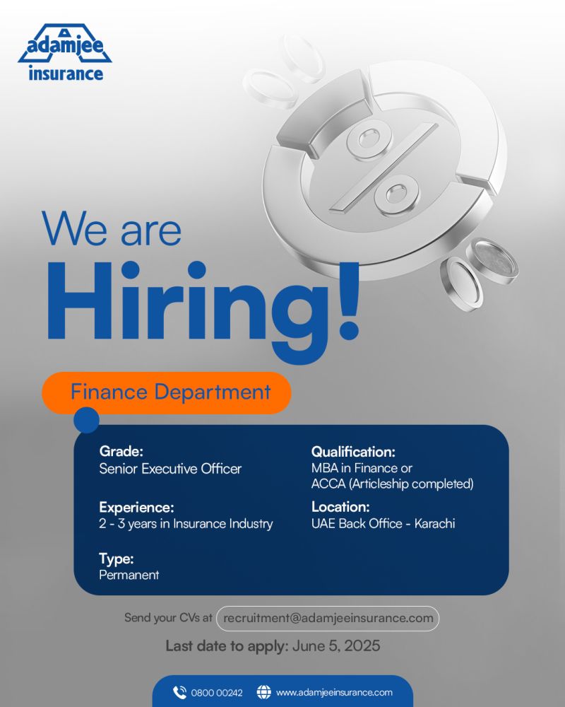Adamjee Insurance Company Limited Jobs Senior Executive Officer 1