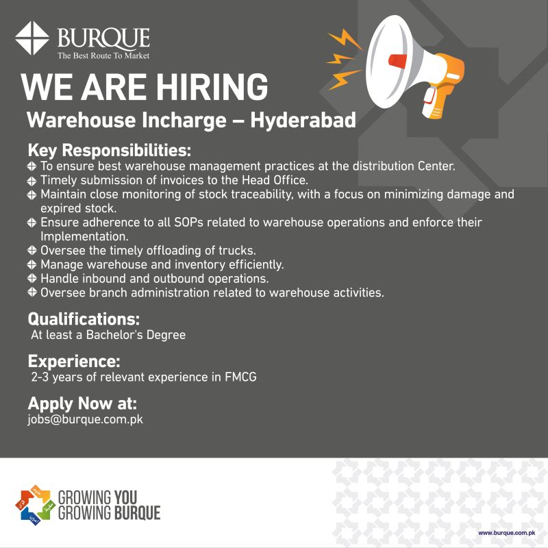 Burque Corporation Limited Jobs Warehouse Incharge 1