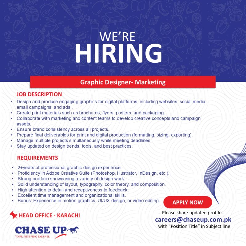 Chase Up Jobs Graphic Designer Marketing 1