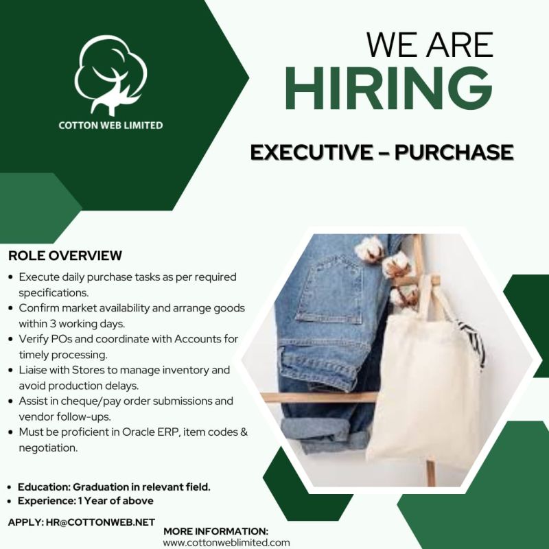 Cotton Web Limited Jobs Executive Purchase 1