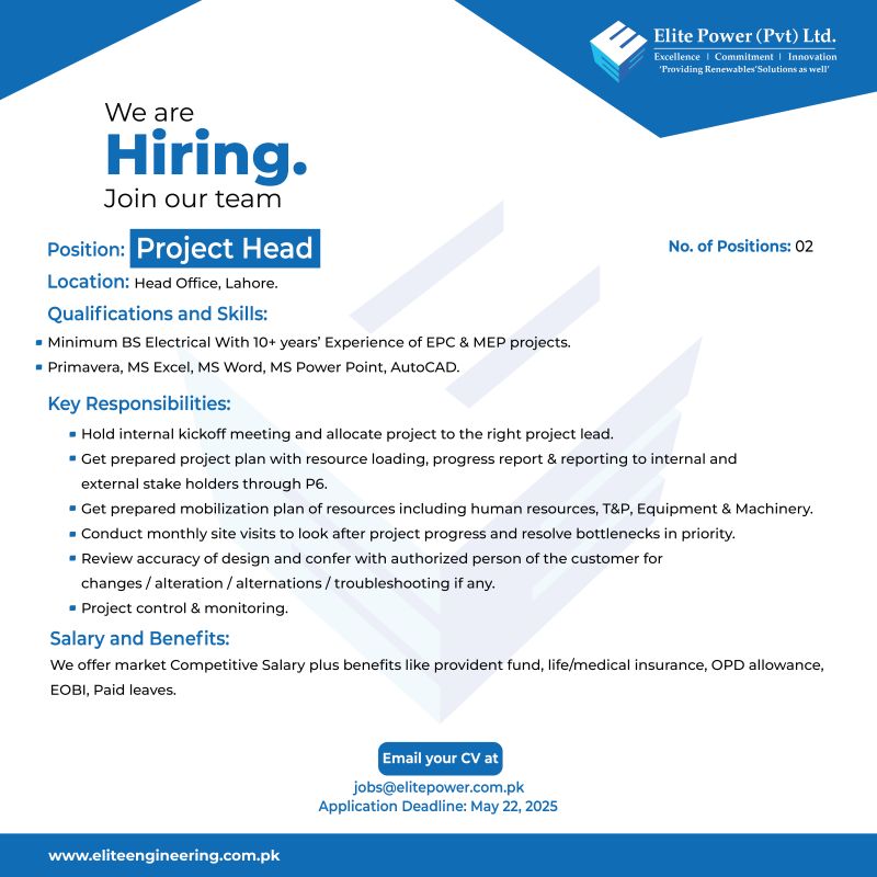 Elite Power Pvt Ltd Jobs May 2025 3