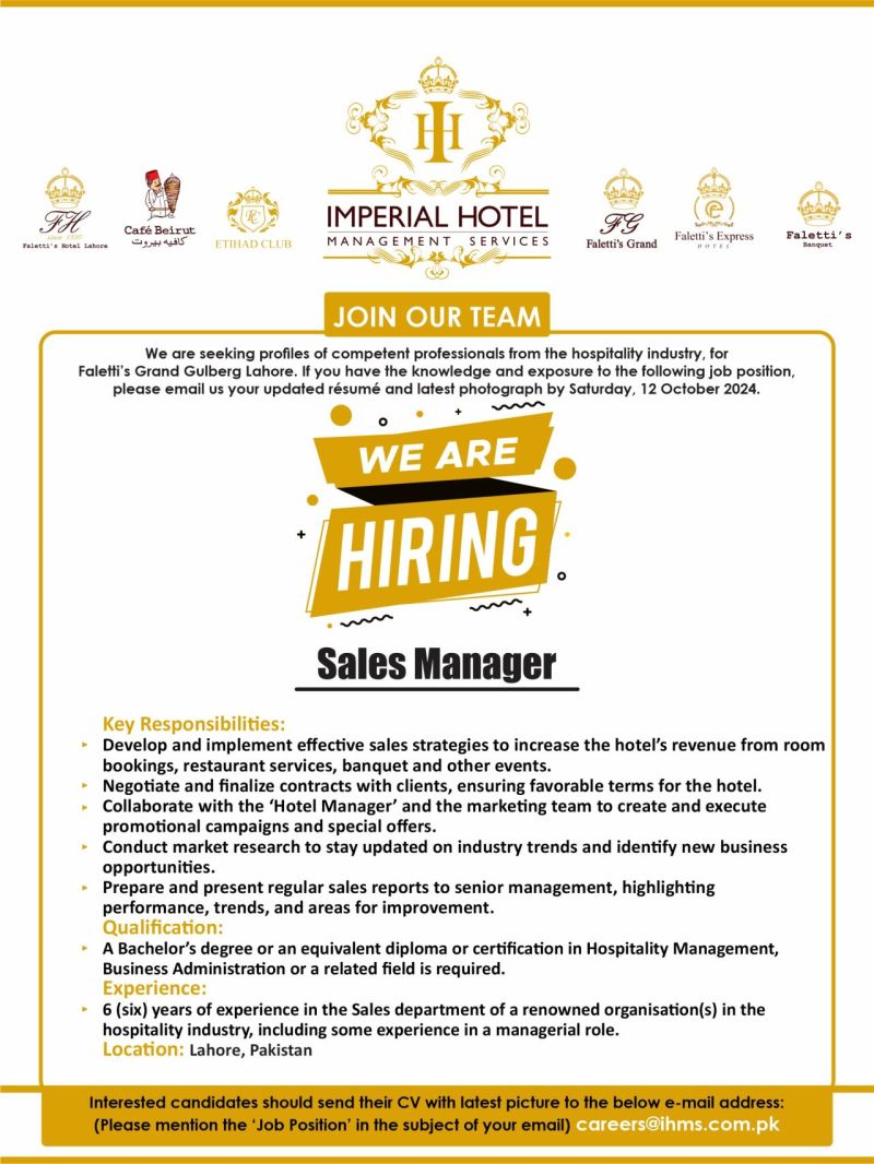 Imperial Hotel Management Services Jobs May 2025 3