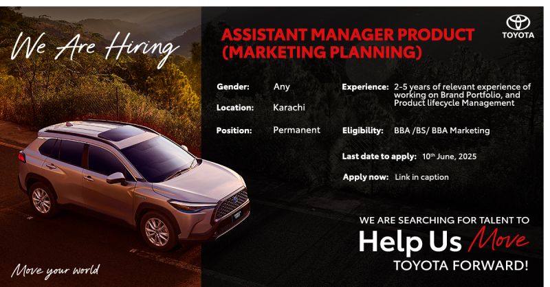 Toyota Indus Motors Jobs Assistant Manager Product 1