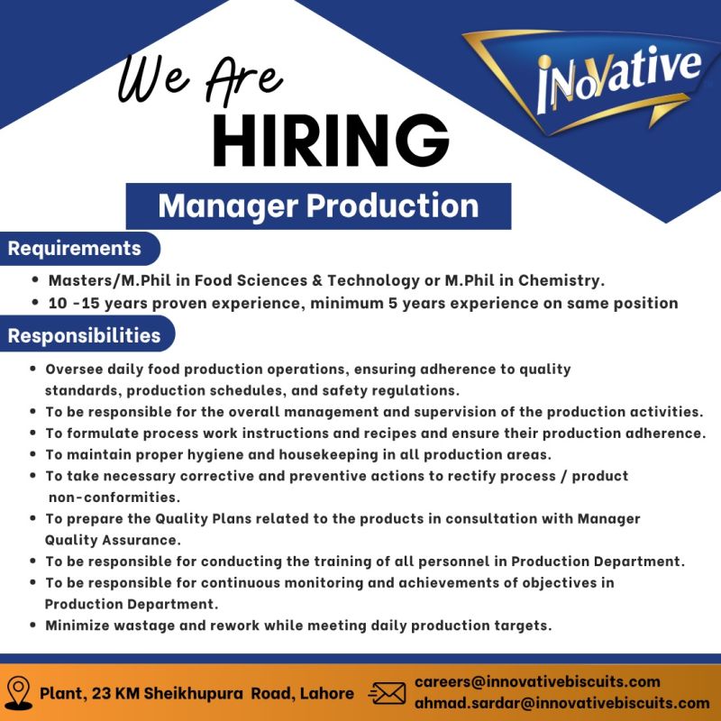 Innovative Biscuits Pvt Ltd Jobs May 2025 2