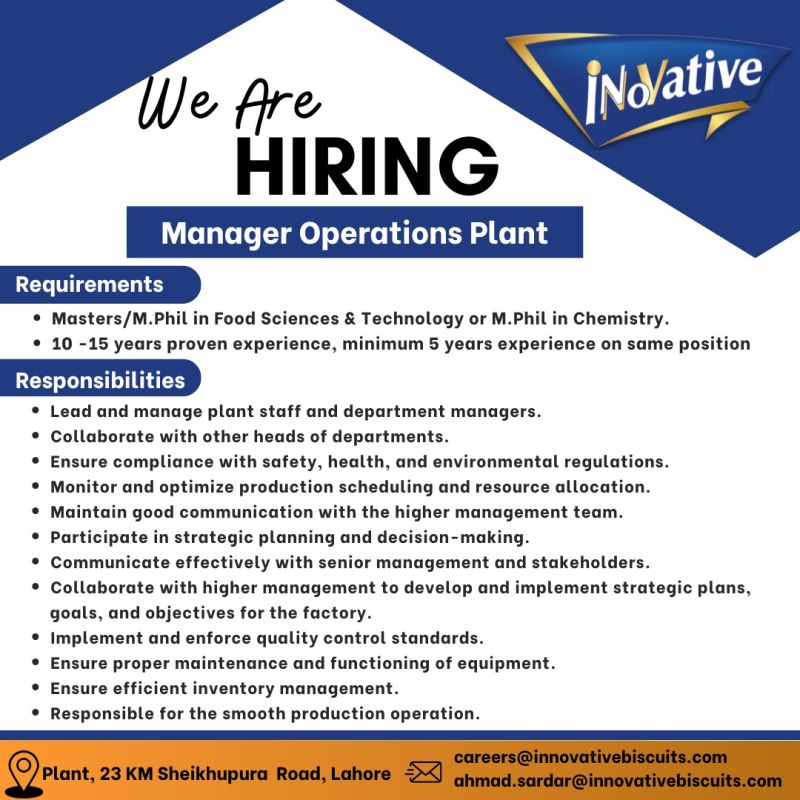 Innovative Biscuits Pvt Ltd Jobs May 2025 1