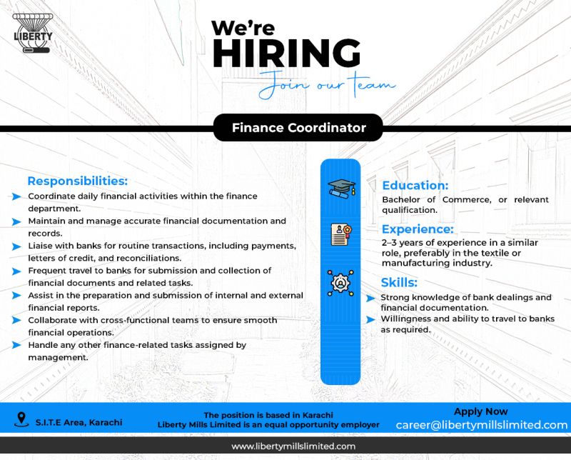 Liberty Mills Limited Jobs Finance Coordinator 1