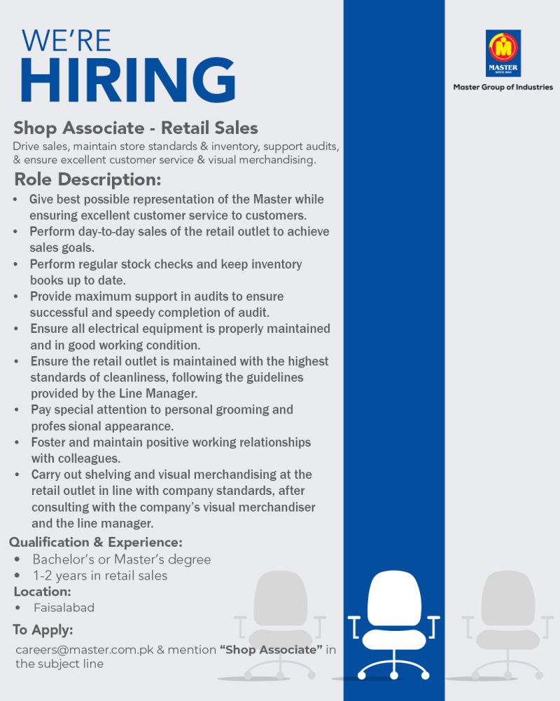 Master Group Of Companies Jobs Shop Associate 1
