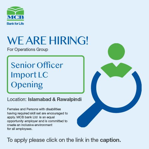 MCB Bank Limited Jobs Sr Officer Import LC 1